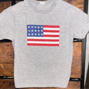 Cropped shirt with American flag print, xxs